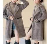 Abrigo de invierno cálido con forro de piel de ante para mujer, nueva moda coreana, chaqueta gruesa de invierno, abrigo largo, gabardinas cálidas para mujer XS