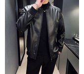 Abrigo de cuero de PU con aislamiento de felpa microelástico para hombre, chaqueta impermeable de estilo Hong Kong de alta gama para ciclismo y motocicleta, nuevo invierno 4XL