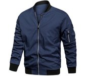 Chaqueta bomber ligera para hombre para primavera otoño - Abrigo de béisbol informal piloto de vuelo universitario M rojo