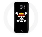 Coque pour Samsung Galaxy S6 edge One Piece Manga Tete de Mort Fond Noir