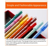 Juego de marcadores de pintura acrílica de 12 colores, rotulador de arte a base de agua, punta fina de 0,7-2mm para manualidades DIY 12 Colors