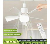 1 ventilador de techo con lámpara, ventilador de techo pequeño para reemplazar bombilla, ventilador de techo para dormitorio, cocina y sala de estar. 21-30W&85-265V blanco