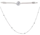 Les Trésors De Lily [Q8922] - Collier argent 'Boho' blanc argenté (rhodié) - 45 cm 3 mm