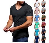 Nueva camiseta sin mangas de moda para hombre, camiseta informal de verano para deportes y fitness, camisa de manga corta para hombre L verde del ejército