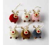 Lindo fieltro de madera alce decoraciones para árboles de Navidad colgante ciervo adorno artesanal decoración de Navidad para el hogar Año Nuevo 2021 regalo para niños rojo