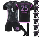 Conjunto de camiseta y pantalones cortos de visitante del Bayern Múnich 2324. Nueva temporada: pantalones cortos, calcetines y tallas para adultos. 18