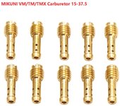 Paquete de 10 piezas de inyectores de piloto de motocicleta con 8 orificios de purga de 15 a 37,5 para carburador VM/TM-TMX VM22/210 AX100-EN GN-TZR TM-TMS duradero