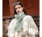 Otoño e Invierno Nueva Lana Bufanda de Color Sólido Barba Corta Cálido Suave Cómodo Hombres y Mujeres Rojo 195CM beige