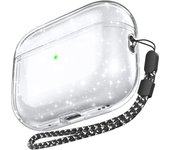 Funda de silicona transparente con purpurina para Apple Airpods Pro 4 2 3 2024 2022 Pro2 Air Pods 1 Airpods3 2.ª y 3.ª generación Accesorios For Airpods Pro blanco brillo