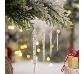 5/12 piezas de colgante de tira de hielo de carámbano de simulación de árbol de Navidad, decoración de carámbano acrílico, adornos festivos navideños A1