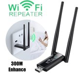 Repetidor inalámbrico USB AC300M Amplificador de señal WiFi Difusor de señal inalámbrico negro