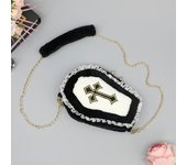Bolso de hombro de moda Y2k para mujer, bolso de mano femenino estilo gótico con forma de cruz de felpa, estilo Harajuku, estilo vintage, estilo Lolita Jk, informal, nuevo 24X18cm blanco negro