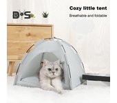 Cama tipo tienda para mascotas con dosel, cama portátil para gatos, cuna elevada para mascotas, tienda tipo nido suave y transpirable para gatos, para interiores, exteriores, viajes y playa S verde del ejército