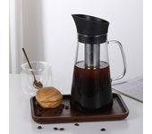 Cafetera de café frío de 1,5 l, cafetera de filtro doble, tetera, cafetera de goteo para expreso, jarras de vidrio reutilizables y desmontables.
