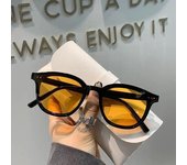 Gafas de sol redondas clásicas para mujer, gafas de sol de marca Retro a la moda, gafas de sol con montura de gran tamaño para mujer, gafas de sol de lujo UV400 amarillo/negro