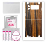 apgo Protective Skin Sticker for the back+sides compatible with Samsung Galaxy Z Flip 3, Full Wrap Film, Foil, Vinyl - Pattern Tigerwood