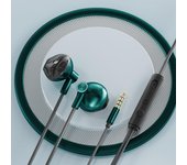 Con cable con volumen de voz compatible con auriculares, jack 3,5mm, tipo in-ear, micrófono, ajuste, llamadas, verde, iOS, iPad, Android, PC, MP3, etc. verde