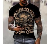 Camisetas Vintage de motocicleta para hombre, camisetas holgadas de manga corta con estampado de carreras en 3D, ropa de calle divertida, camisetas de ocio con cuello redondo para deportes de bicicleta M