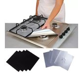 4 protectores de lámina cuadrada para encimera de gas, reutilizables, fáciles de limpiar, accesorios de cocina