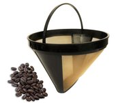 Filtro reutilizable para cafetera de acero inoxidable sobre gotero, colador antideslizante