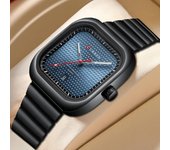 Reloj de pulsera CURREN de cuarzo cuadrado de gran calidad para hombre, reloj de pulsera de acero inoxidable a la moda, resistente al agua, reloj con calendario luminoso para hombre plata