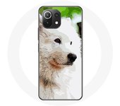 Coque pour Xiaomi Mi 11 Lite Chien Samoyède Blanc