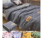 Edredón de cama con estampado, manta fina de verano, mantas dobles, edredón fino de algodón agradable para la piel, 80/100/150/180/220cm, 2024 80X100cm Only a Quilt