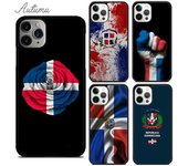 Funda de teléfono con escudo de armas de República Dominicana para iPhone 11 12 13 14 Pro Max mini XR XS SE 2020 7 8 Plus Galaxy S21 S22 iPhone 6plus