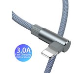 1 2 3 m Cable de cargador de datos USB de 90 grados para iPhone 11 12 13 14 PRO Xs Max Xr X 8 7 6 6S Plus 5 5S SE2020 iPad Cord Origin Teléfono móvil largo corto 1m blanco
