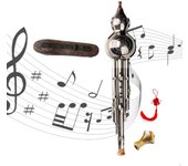Flauta Hulusi Instrumento Folclórico Chino con Estuche, Boquilla, Nudo Calabaza Musical Copper B Key Adult