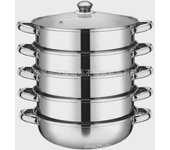 Olla vaporera multicapa de acero inoxidable, 28 cm/30 cm/32 cm, 3 niveles 28cm