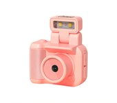 Mini cámara digital 1080P Cámara de video digital con pantalla de 1,44 pulgadas Flash giratorio de 90 grados Incorporado 6 color rosa