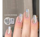 Polvo magnético de ojo de gato de porcelana blanca que combina con cualquier color, decoración de uñas DIY, pigmento cromado 1pc