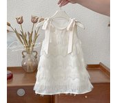 Vestido de princesa sin mangas de alta gama para niñas (verano 2024) - Nuevo estilo de falda con tirantes 130cm