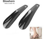 Calzador con forma de cuchara de plástico Flexible profesional de 16cm, herramienta para levantar zapatos en el hogar negro