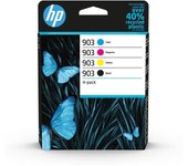 Paquete de 4 cartuchos de tinta originales HP 903 negro, cian, amarillo y magenta (6ZC73AE) Para HP OfficeJet/OfficeJet Pro 6900