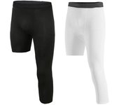 Mallas Capri de compresión de una pierna para hombre, pantalones atléticos con capa Base, ropa interior, entrenamiento de baloncesto, mallas para correr y ciclismo XL