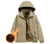 Chaqueta con capucha Sherpa para hombre, forro polar, cremallera, cálida, abrigo de invierno con capucha para hombre, abrigo cortavientos, ropa de abrigo, chaquetas parka cálidas con bolsillos M negro