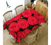 Mantel decorativo con estampado de rosas rojas románticas, mesa de Picnic, mantel Rectangular, mesa de comedor para el hogar, adornos para mesa de centro 40x70cm15x27inch