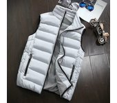 Chaqueta sin mangas cálida con cuello alto de invierno para hombre, chaleco informal blanco ultraligero, chaleco para hombre de talla grande M-5xl M gris