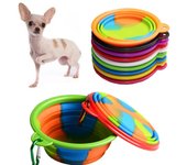 Cuenco para mascotas de camuflaje de 9 colores con hebilla, contenedor de comida, comedero para perros pequeños, cuencos de alimentación, suministros para perros S rojo