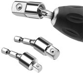 3 unids/set junta Universal rotativa de taladro eléctrico destornillador de aire adaptador giratorio cuadrado convertidor herramienta para controlador de impacto plata