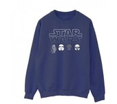 Star Wars Mens Character Heads Sweatshirt L blanco