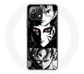 Funda Xiaomi Mi 11 Lite Sangoku Naruto Luffy One Piece Dragon Ball Z Fondo Blanco y Negro Anime Manga