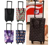 con correas de mano, carrito de compras con ruedas, bolsa de compras plegable, bolsa de supermercado plegable Black-No Buckle