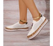 Zapatos vulcanizados para mujer, zapatillas sin cordones, mocasines bajos, transpirables, con agujeros, informales, para mujer, talla grande 43 36 rojo