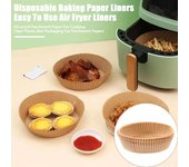 100 alfombrillas desechables de papel para hornear antiadherentes para freidora de aire, cuadradas y redondas, absorbentes de aceite, accesorios para horno de cocina. 100 Round