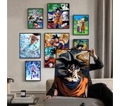 Figuras de Anime Vegeta Goku D-Dragon Ball Pósters Clásicos Vintage Calidad HD Arte de Pared Pósters Retro para Decoración de Pared de Habitación Hogar 21cm×30cm NoFrame