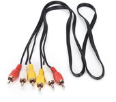 3 RCA macho a 3 RCA macho Cable AV de audio y vídeo compuesto enchufe 1M