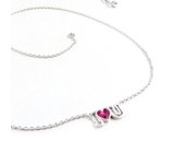 Altesse [L0156] - Collier argent 'I Love U' rose argenté rosa brillante